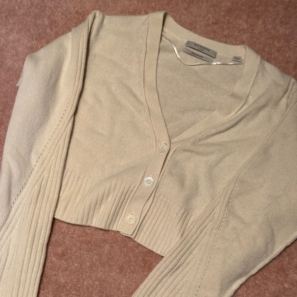 All Saints Cream Cardigan Sweater